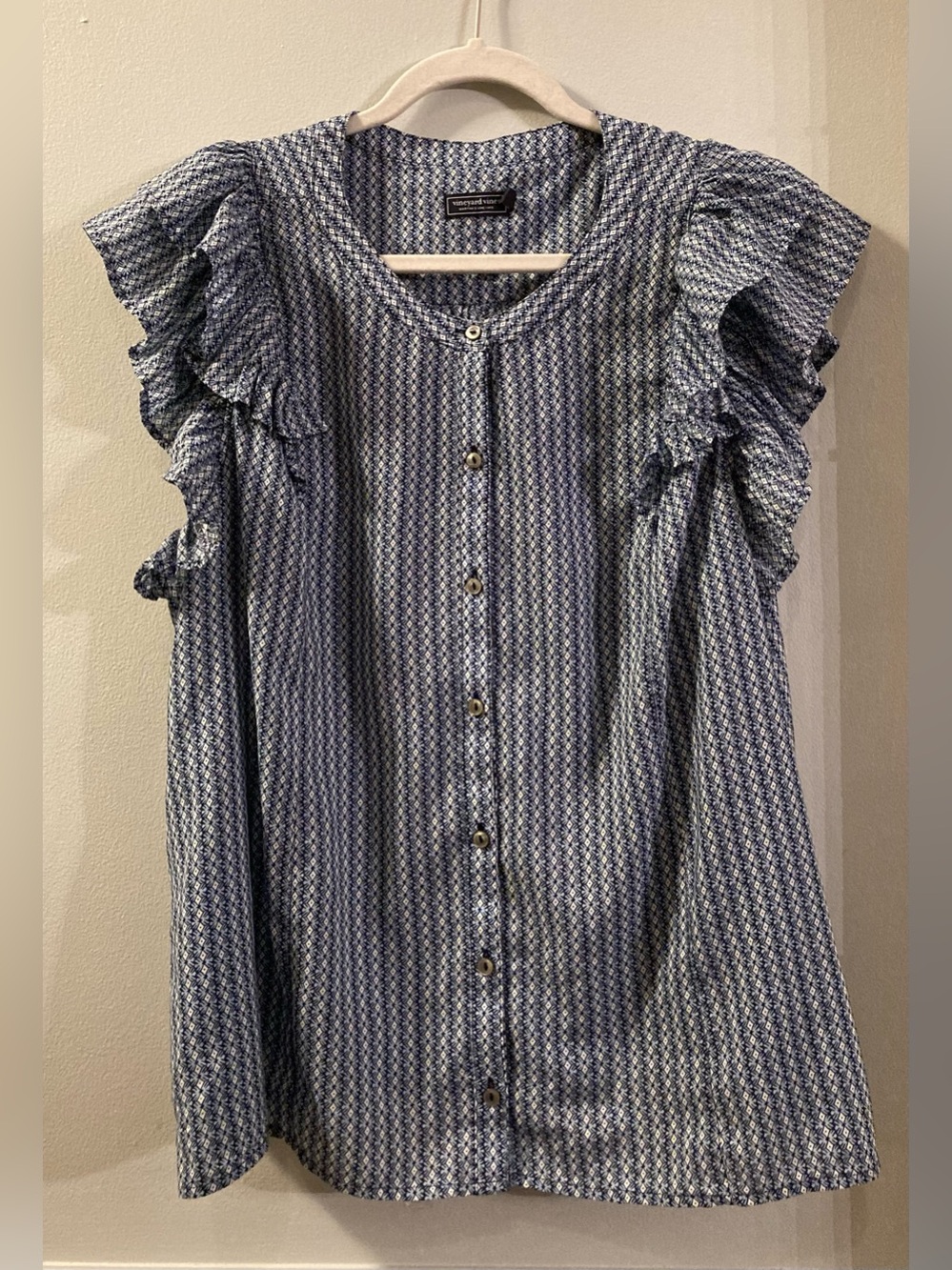 Vineyard Vines Printed Flutter Sleeve Top